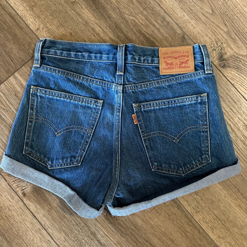 Levi’s orange tab high rise denim shorts